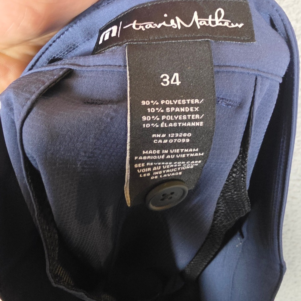 Travis Mathew Chino Pants Mens 34 Blue Business Office Stretch Performance Golf - Picture 4 of 8